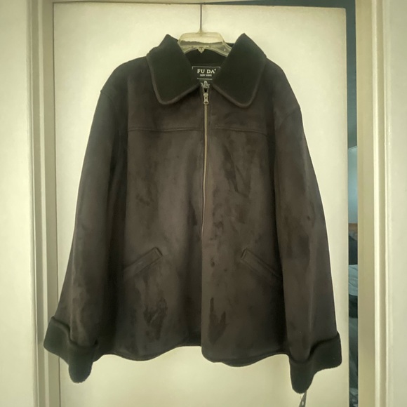 FU DA faux suede jacket women’s size xl - Picture 1 of 5
